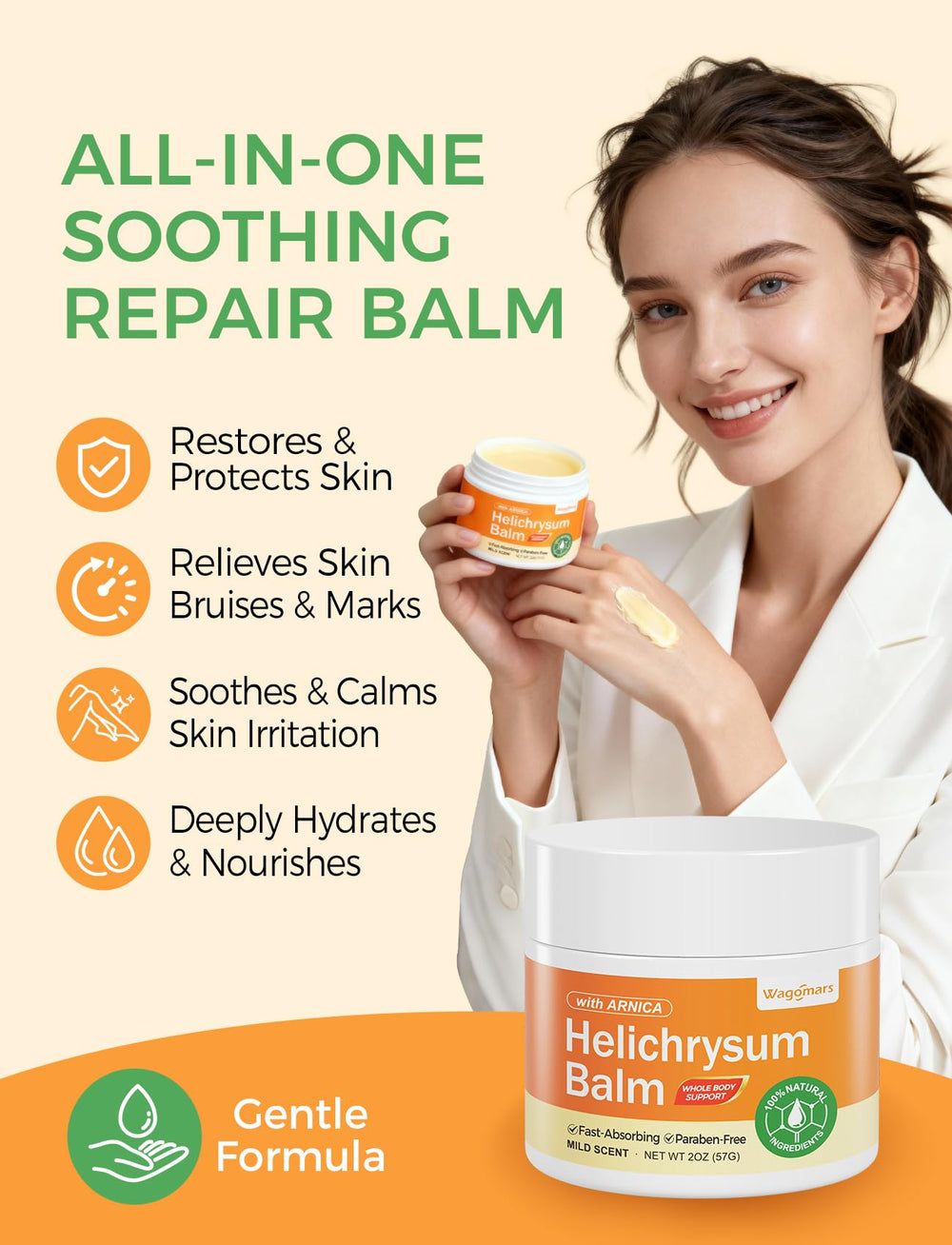 Wagomars balm open showing creamy texture and fast absorption benefit