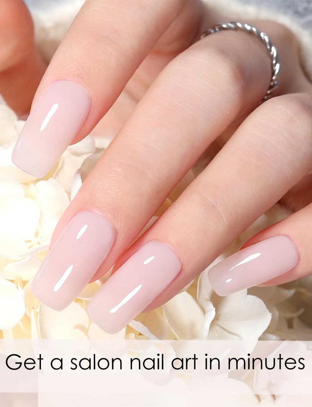 Wahrshei applied on nails during UV lamp curing demonstrating fast salon result