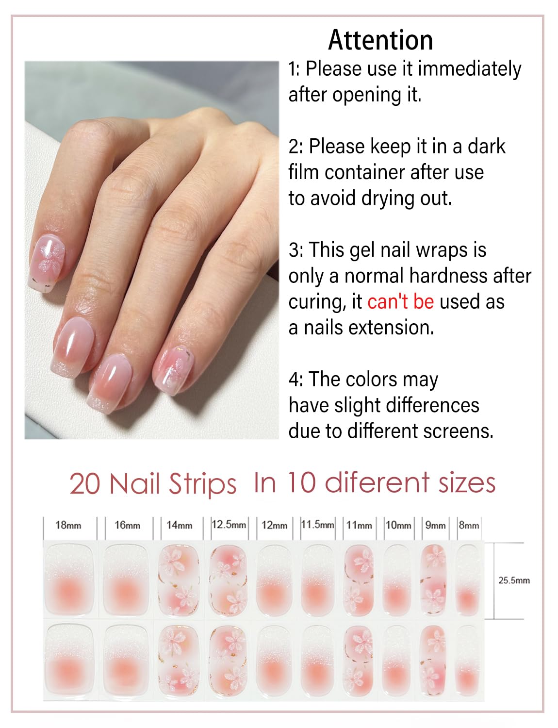 Wahrshei strips being applied with included file and stick showing fast at-home salon results