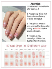 Wahrshei strips being applied with included file and stick showing fast at-home salon results