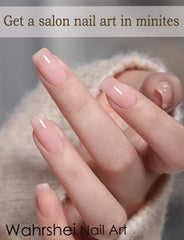 Wahrshei kit tools including file and cuticle stick with strips, simplified application benefit