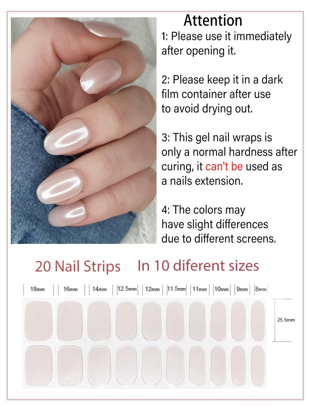 Wahrshei strips applied on hand showing durable salon-style nails for everyday wear