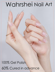 Wahrshei clear gel texture close-up highlighting smooth glossy finish