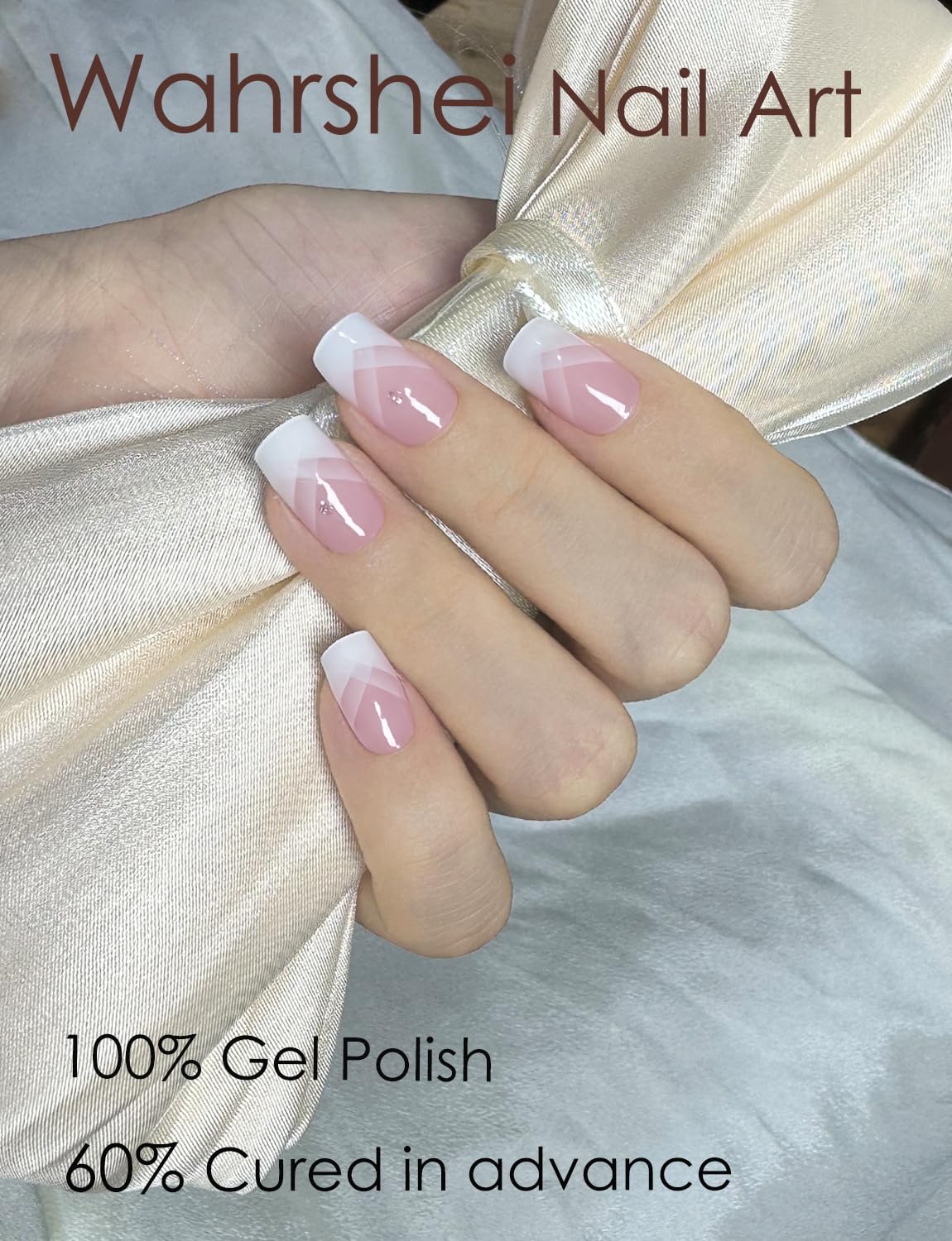 Wahrshei cured finish under UV lamp displaying glossy, durable-looking manicure