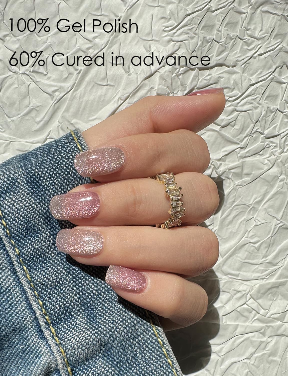 Wahrshei cured nails under lamp showing glossy long-lasting finish benefit