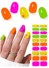 Wahrshei front packaging showing neon summer gel strips and included tools for quick application