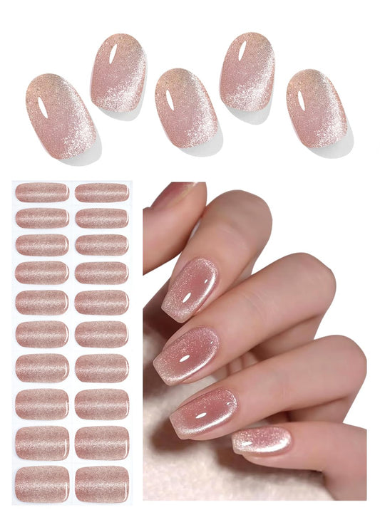 Wahrshei front packaging showing nude cat eye strips and kit contents, quick salon finish
