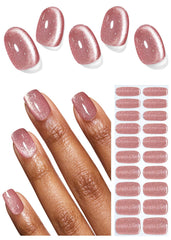Wahrshei front packaging showing 20 nude pink cat eye strips and tools, clear product overview benefit