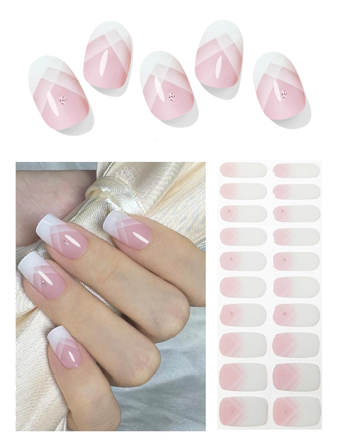 Wahrshei front packaging showing 20 gel strips and included tools for quick application