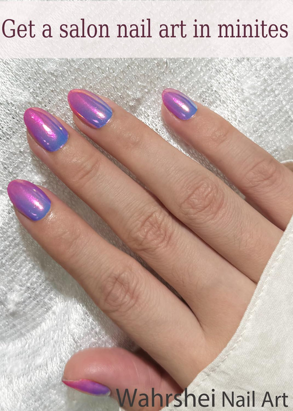 Wahrshei application shot under LED lamp demonstrating fast curing and durable gel polish look