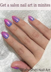Wahrshei application shot under LED lamp demonstrating fast curing and durable gel polish look