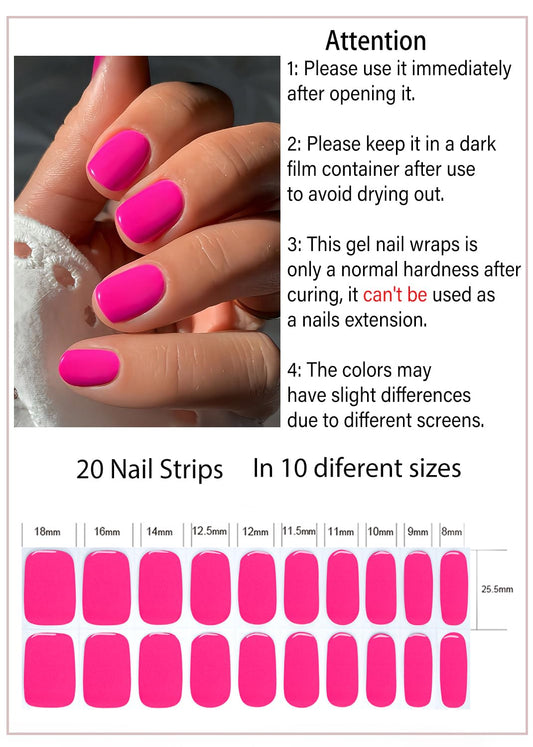 Wahrshei Neo Pink close-up of gel strip texture highlighting glossy finish
