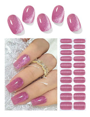 Wahrshei plum pack front showing 20 gel cat eye stickers for quick manicures