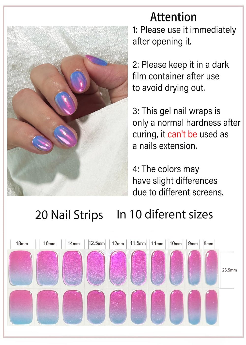 Wahrshei sticker spread displaying size variety and easy at-home matching for neat application