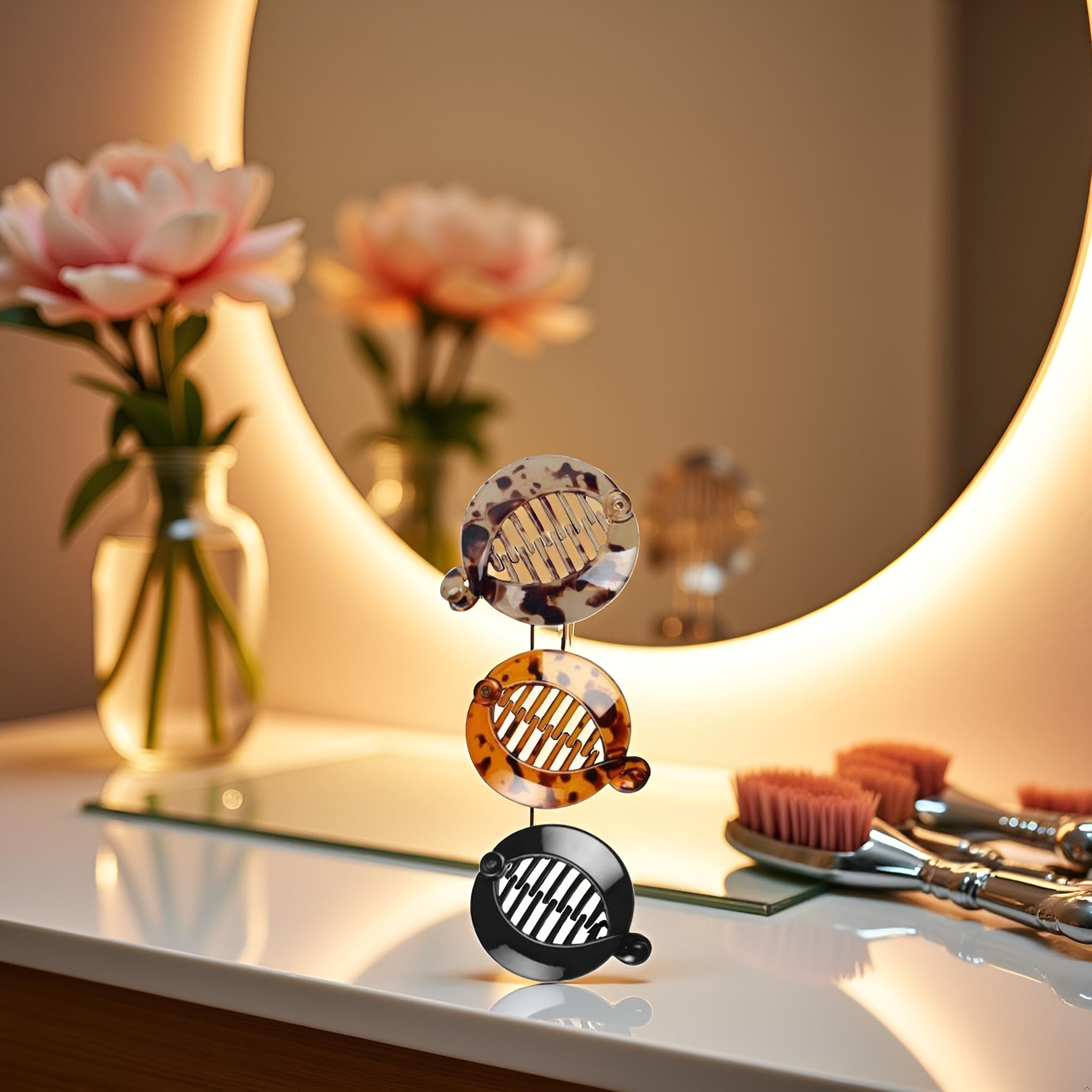 WaigN clips worn in hair half-up style showing neat everyday elegance