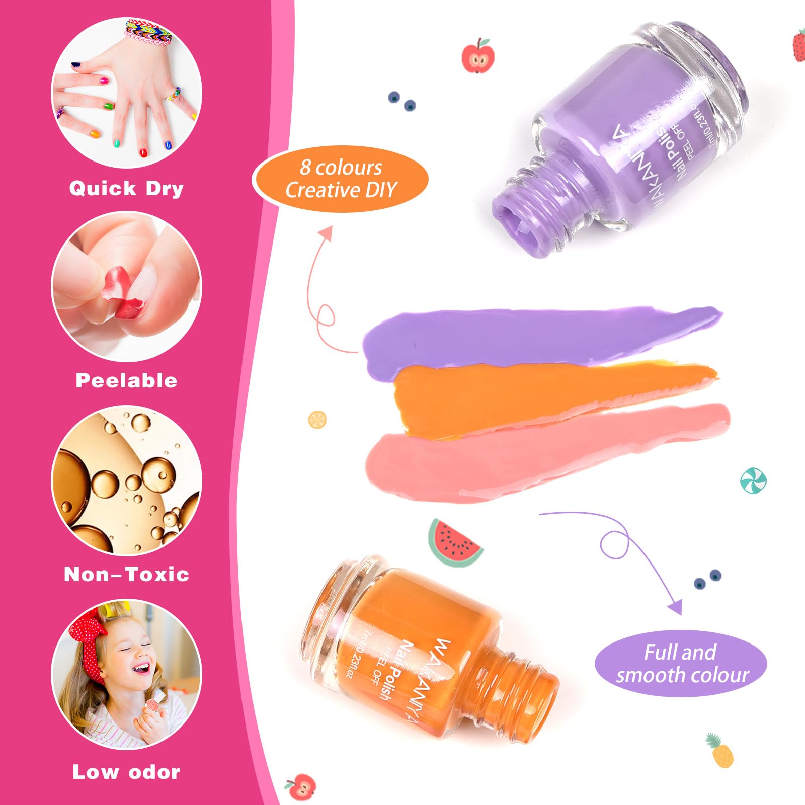 wakaniya brush and nail pen detail for precise child-friendly application