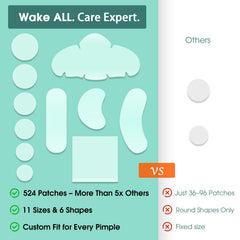 WakeALL XL patch on cheek reducing redness and protecting skin