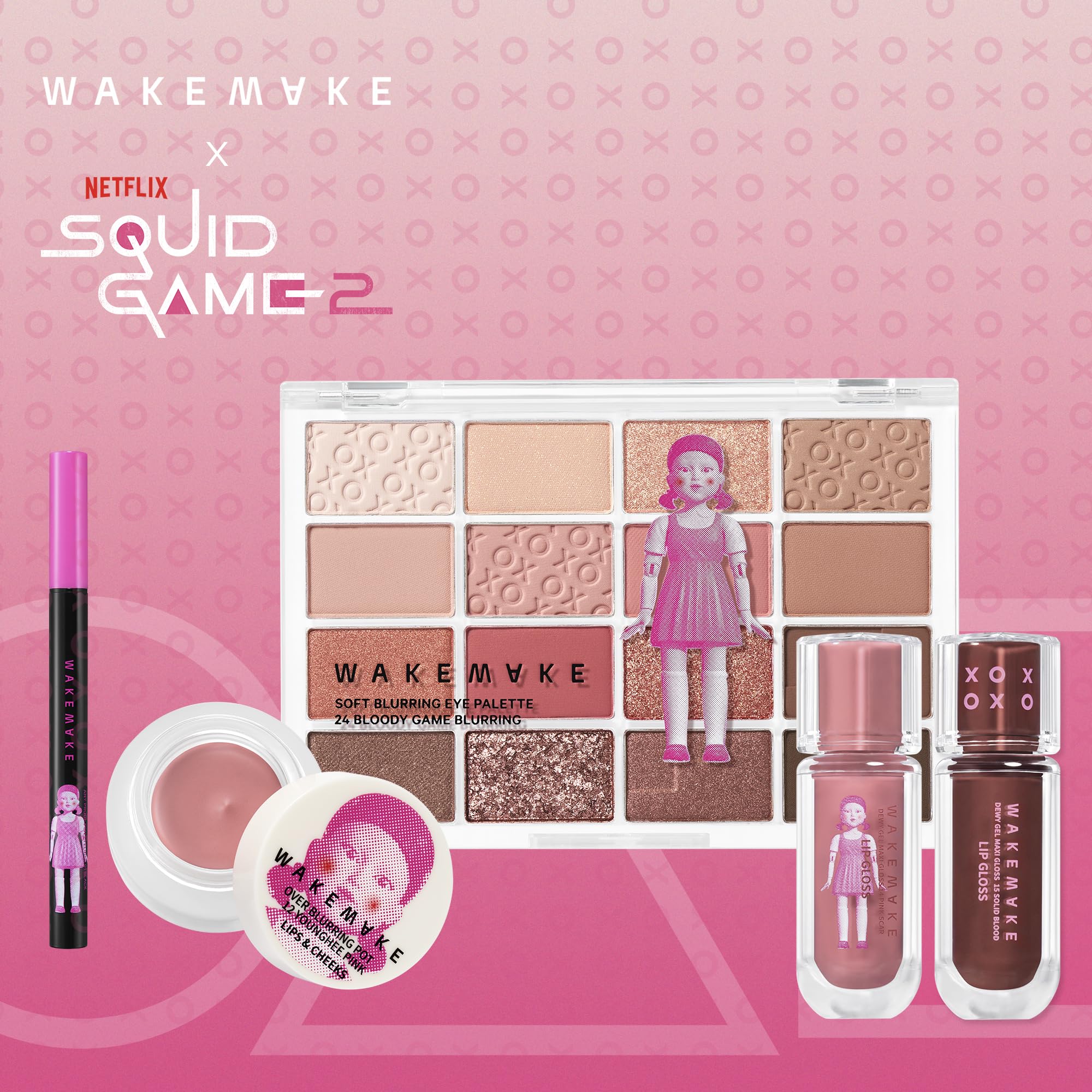 WAKEMAKE x Netflix Squid Game packaging highlighting collaboration