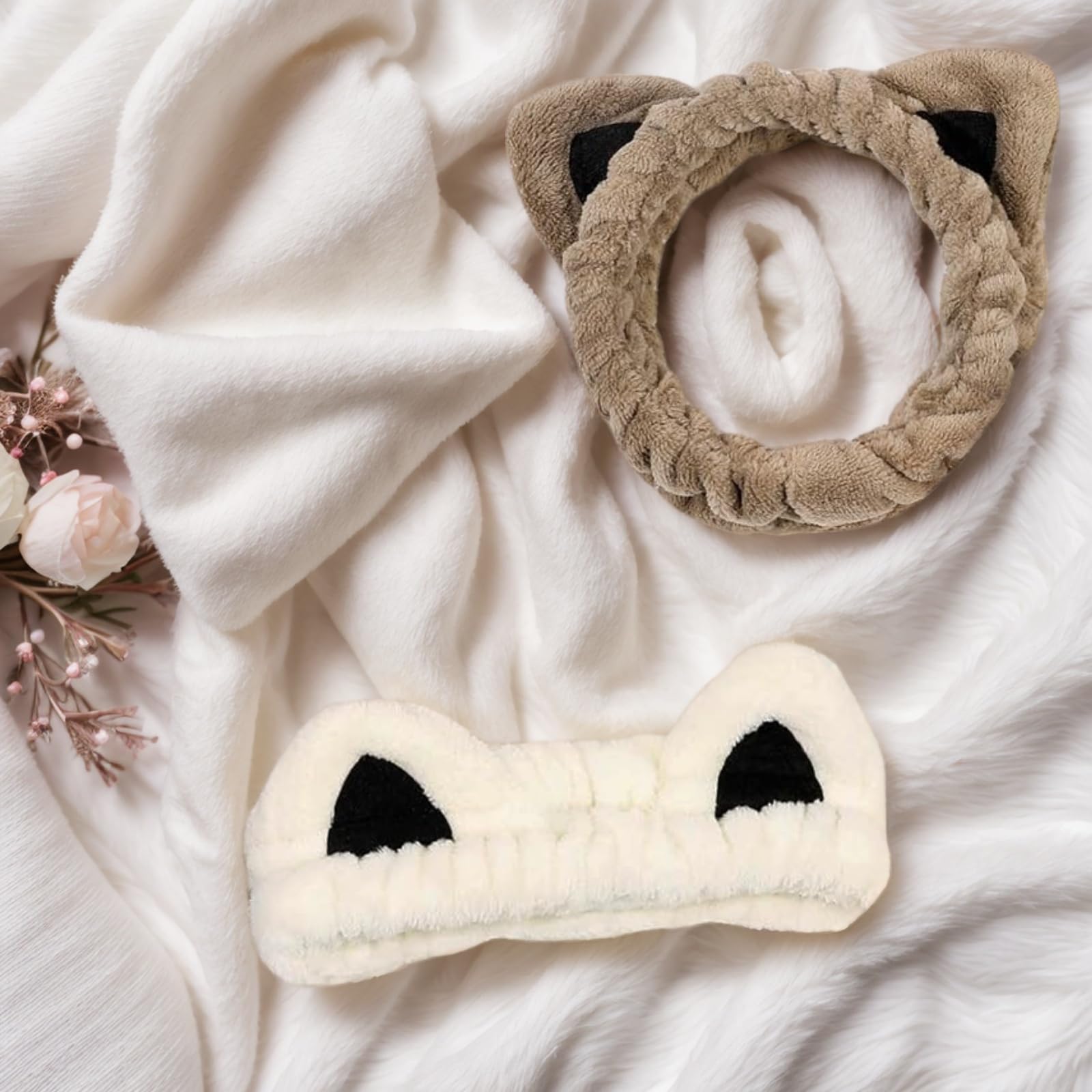 Waliah two headbands laid flat highlighting set pair convenience