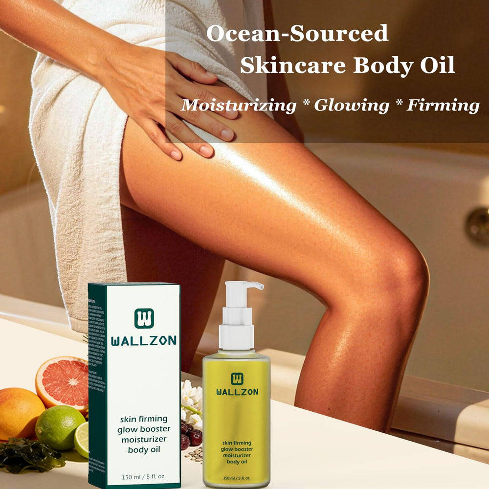 WALLZON bottle staged in bathroom showcasing after-shower ritual convenience
