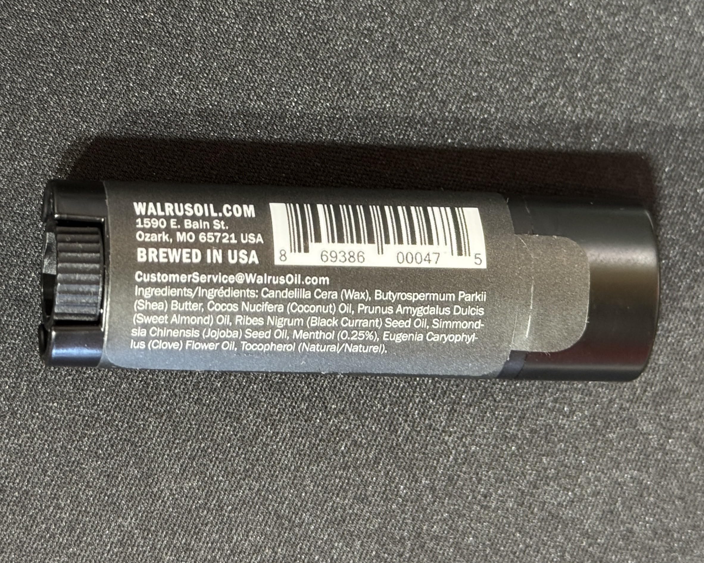 Walrus Oil Logger's Lip Balm application close-up on lips demonstrating non-greasy comfort benefit