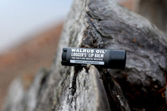 Walrus Oil Logger's Lip Balm two tubes side by side highlighting vegan formula and sharing convenience