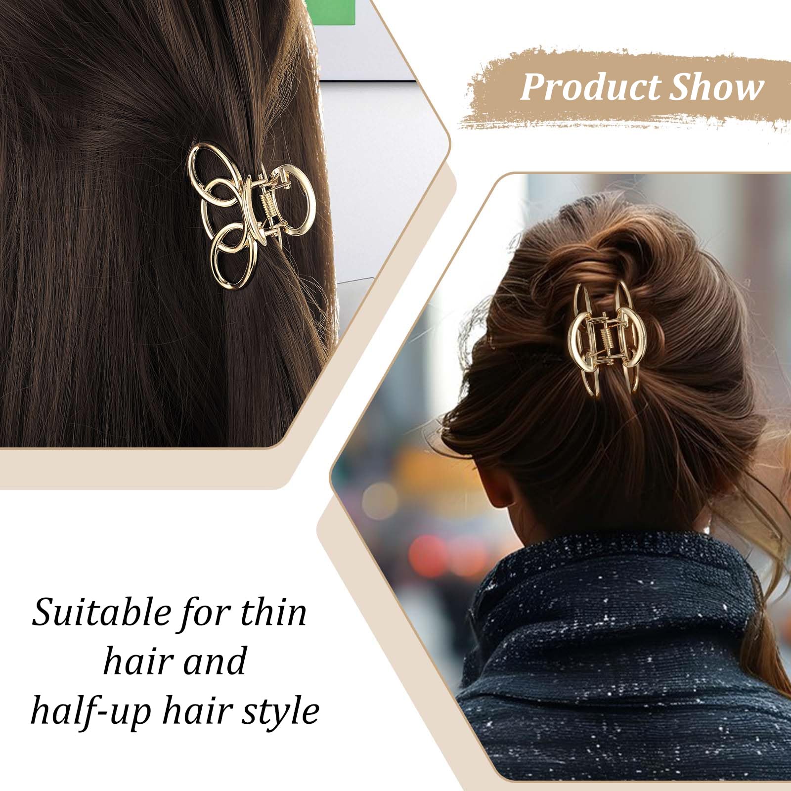 Wanmu clip in hair creating a half-up style, quick everyday styling