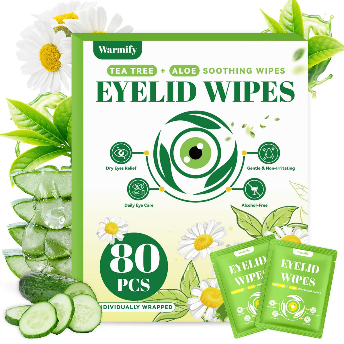 Warmify front packaging showing 80 wipes and benefits