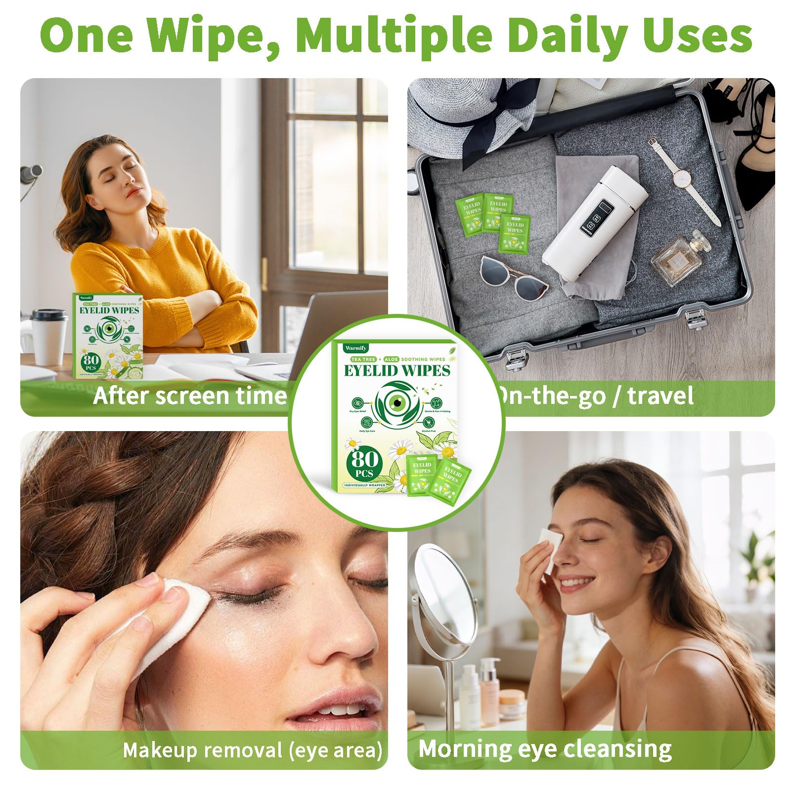 Warmify wipe in hand demonstrating easy on-the-go application