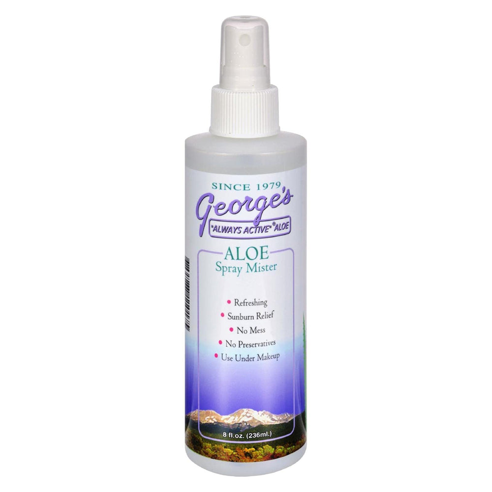 Warren Laboratories George's Aloe spray bottle front view showing easy no-mess cooling