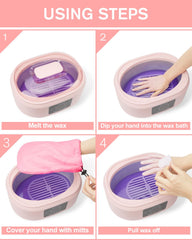 Wattne open pot with melted wax demonstrating even heating and quick melt benefit