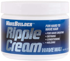 WaveBuilder Ripple Cream front jar view showing label and 5.4 oz size for easy identification and grip