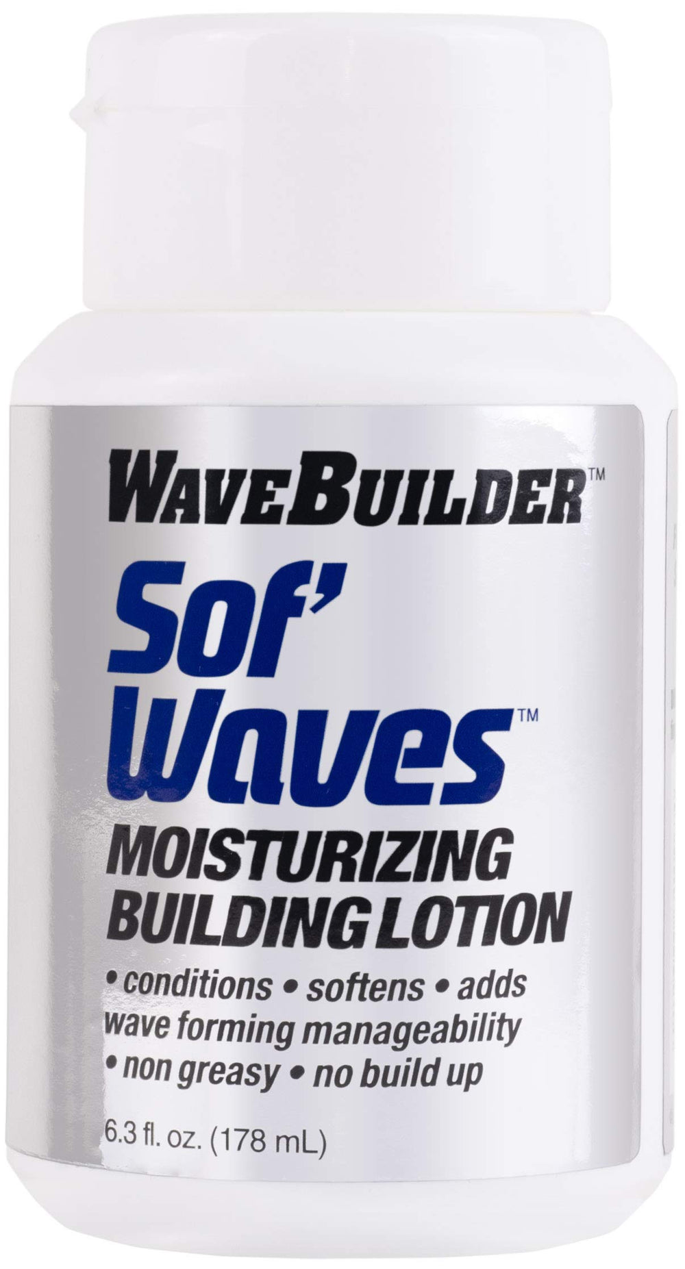 WAVEBUILDER front packaging showing bottle and label, highlights easy daily application