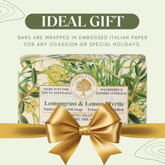 Wavertree & London soap in bathroom setting adding fresh lemongrass scent to space