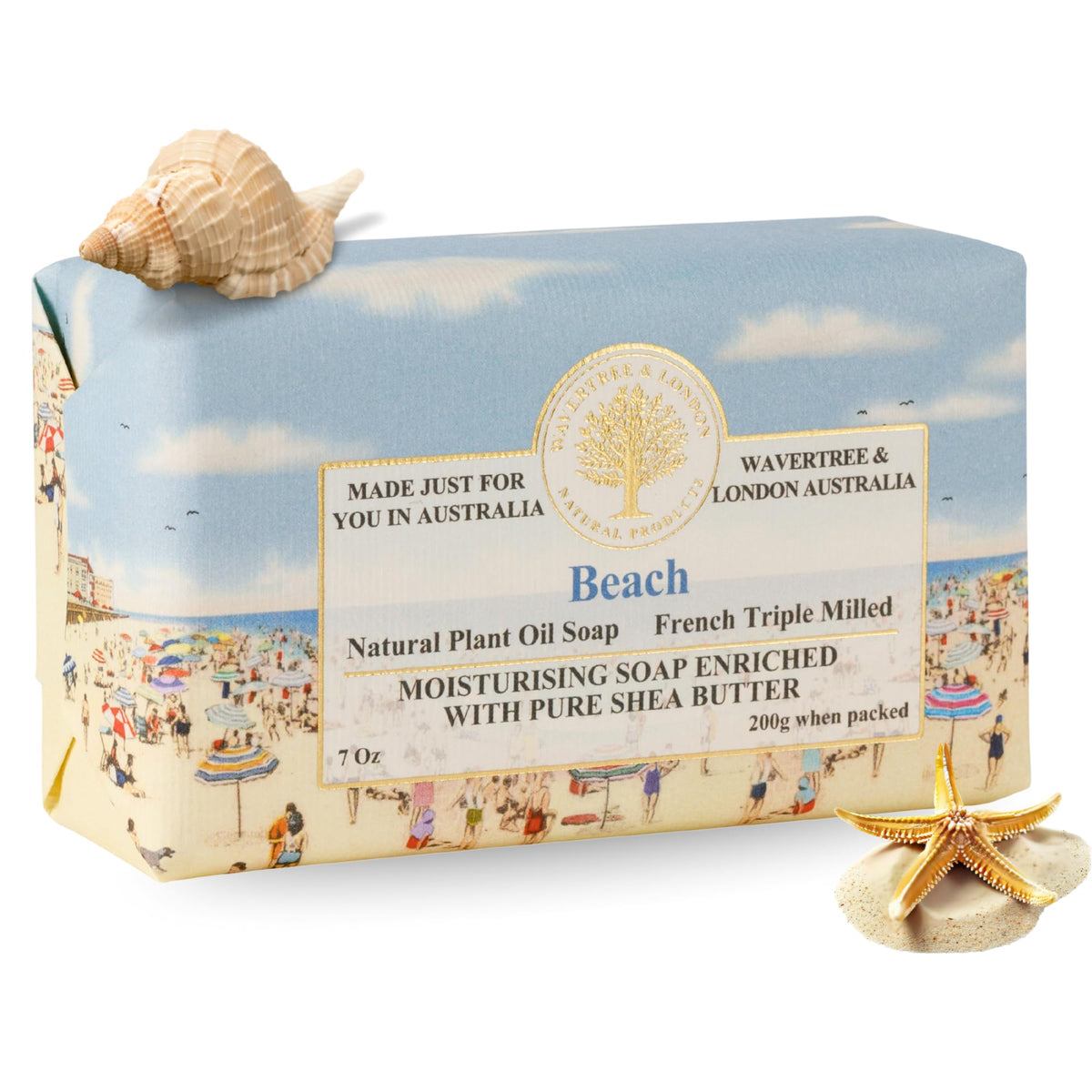 Wavertree & London front packaging showing beach scent and elegant wrap for gifting