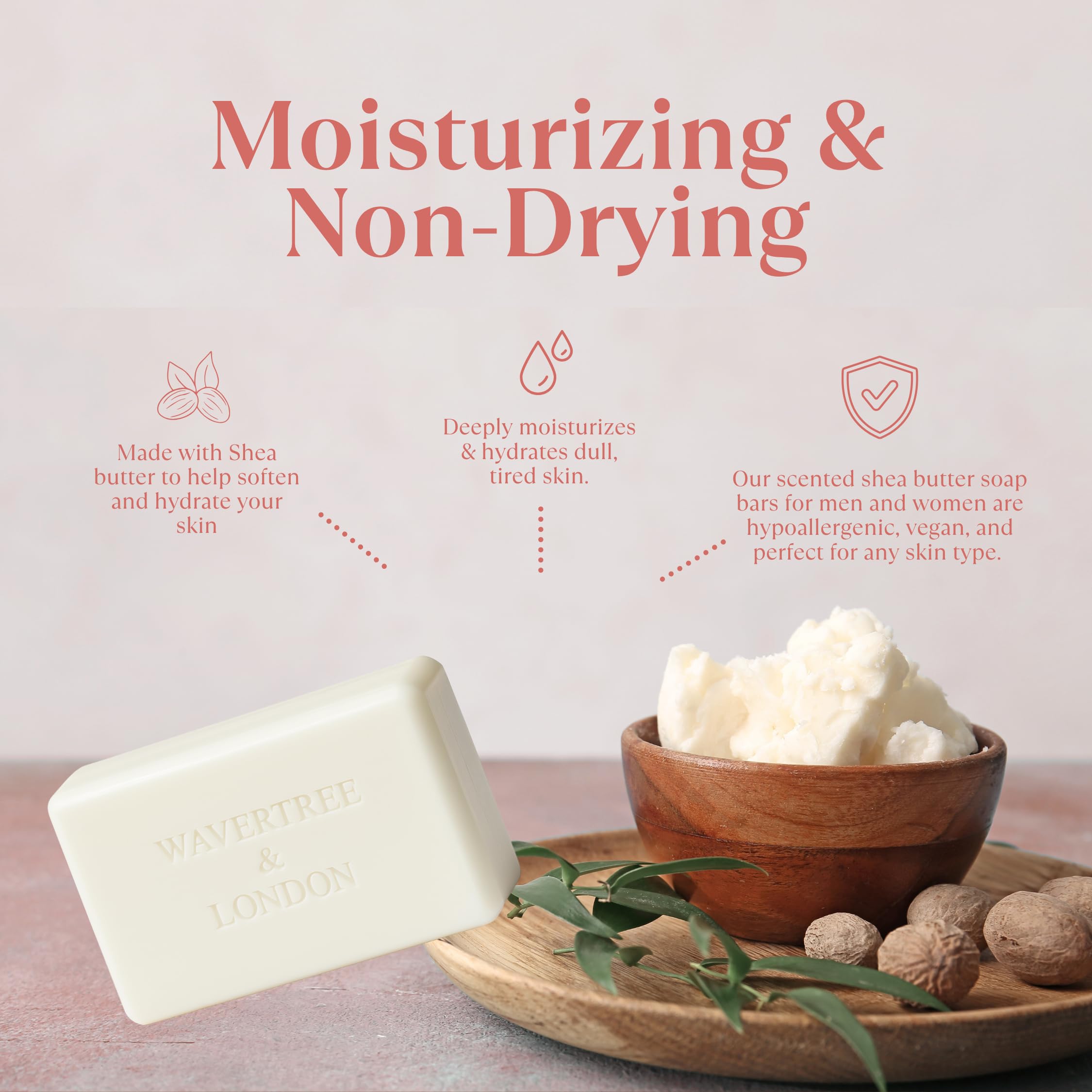 Wavertree & London creamy lather on hand demonstrating moisturizing foam