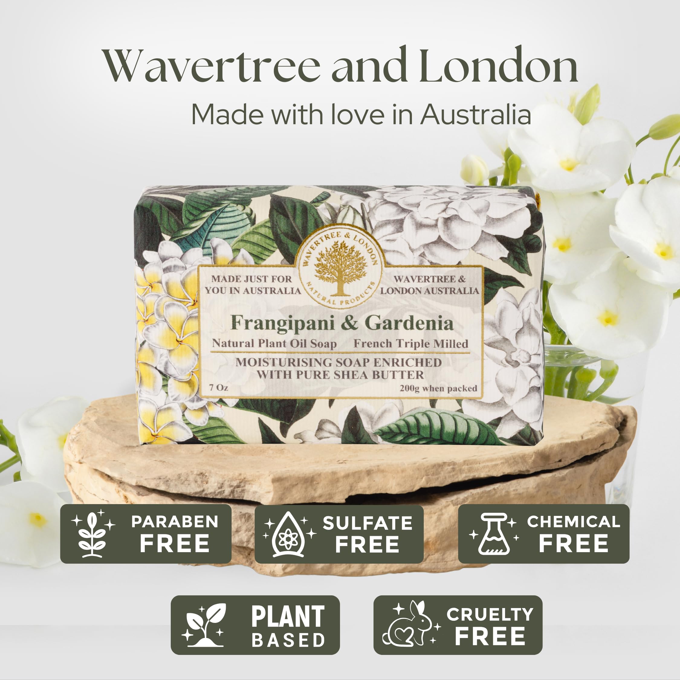 Wavertree & London close-up of soap texture highlighting creamy triple-milled lather