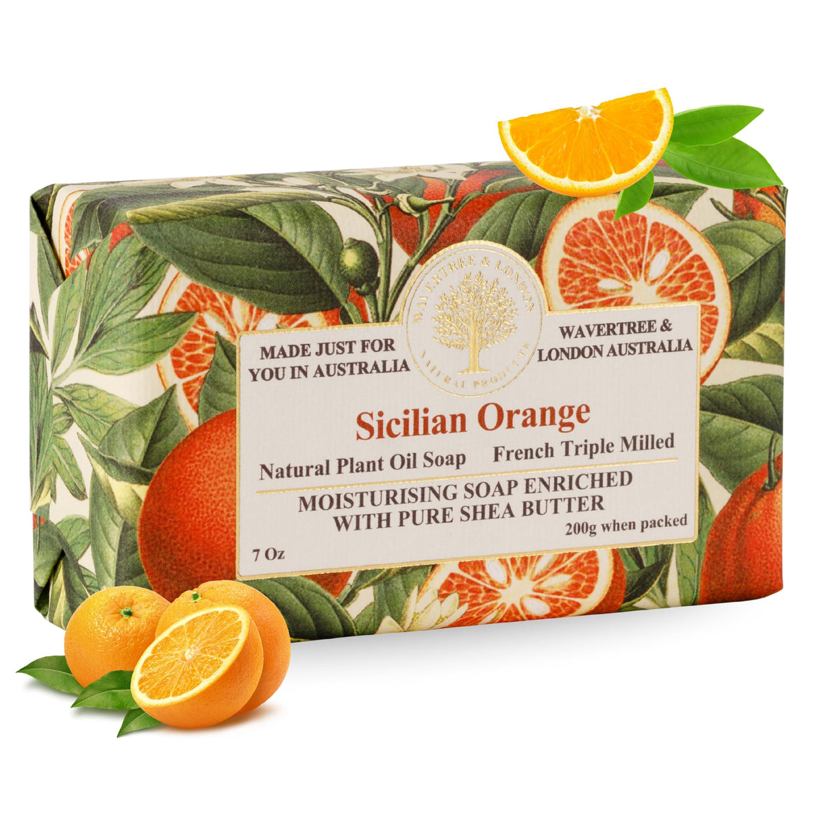 Wavertree & London front packaging shows orange-scented soap and gift-ready design