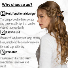 wawou two clips placed asymmetrically for a stylish, coordinated look