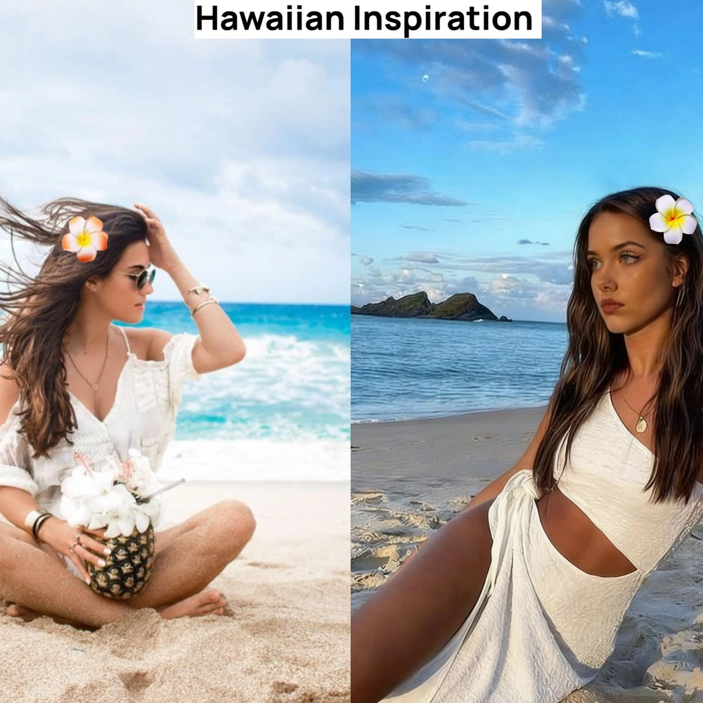 wawou frangipani clipped in ponytail illustrating comfortable all-day wear