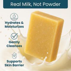 Way Natural close-up of soap texture showing creamy finish benefit: visible richness