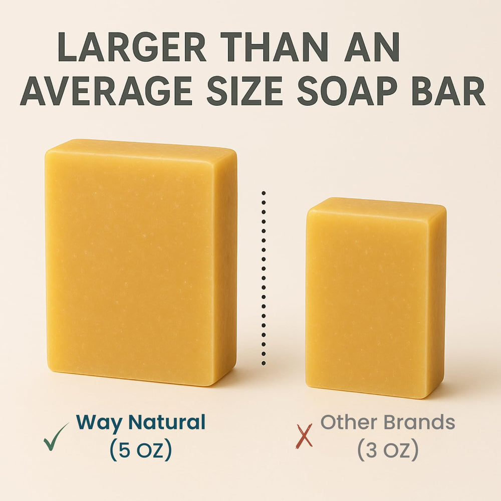 Way Natural foamy lather on hand demonstrating gentle cleansing benefit: rich cushion