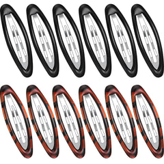 Waydress front view of 12-piece tortoise oval clips showing colors and finish benefits