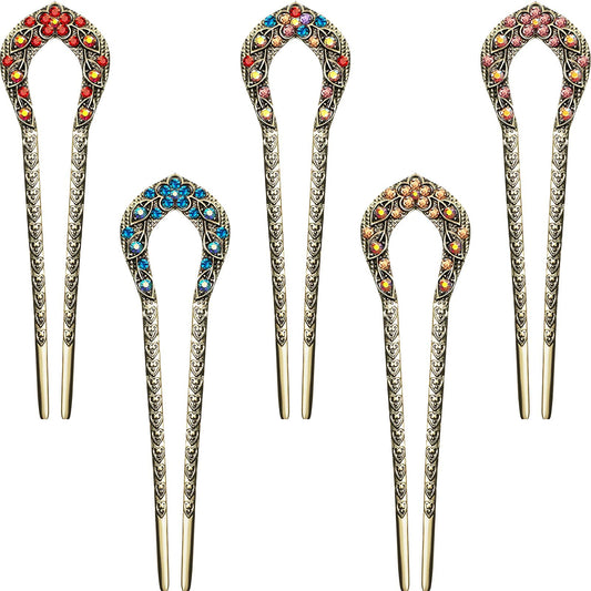 Waydress front view of five hair forks showing colors and packaging for easy selection