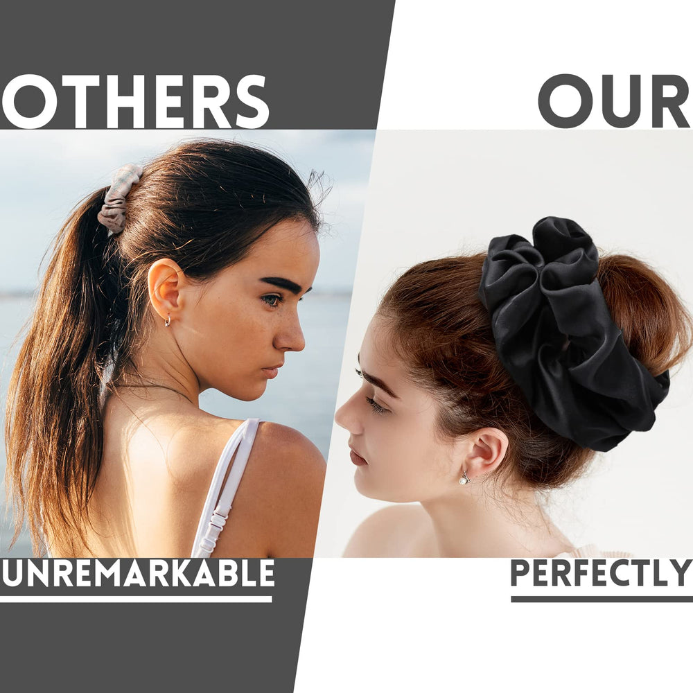 Waydress scrunchie styled in high ponytail on model for secure, voluminous everyday look