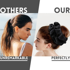 Waydress scrunchie styled in high ponytail on model for secure, voluminous everyday look