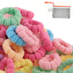 WDGROW front packaging showing 200 mini hair ties and pouch, tidy supply benefit