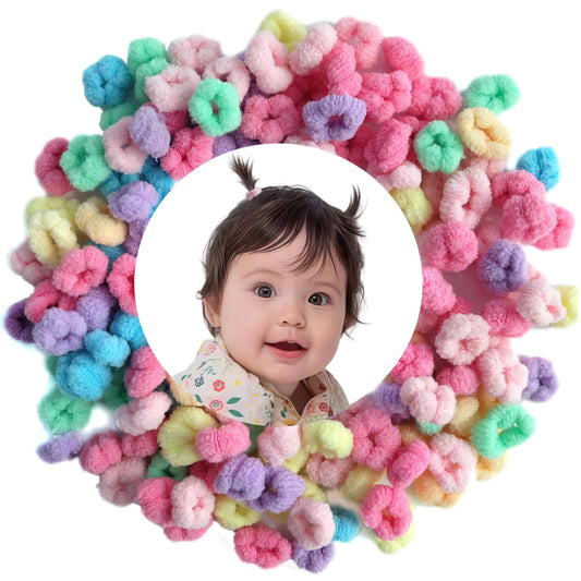 WDGROW front packaging showing 120 colorful mini hair ties for toddlers