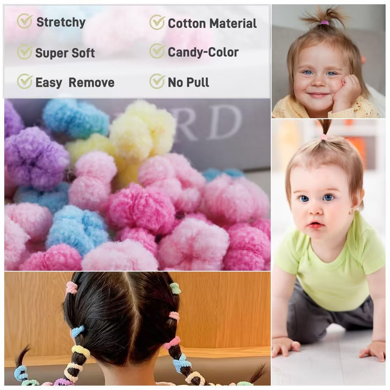 WDGROW small jar and travel pouch packed with mini hair bands for portability