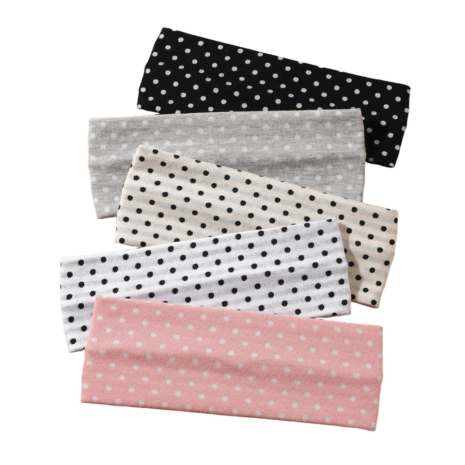 Weazppre polka dot pack front view showing five headbands and styling